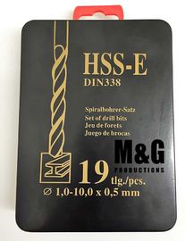 boîte noire en métal de finissage d'or de peu de perceuse de l'ouvrier 19PCS et emballage en plastique de Rose